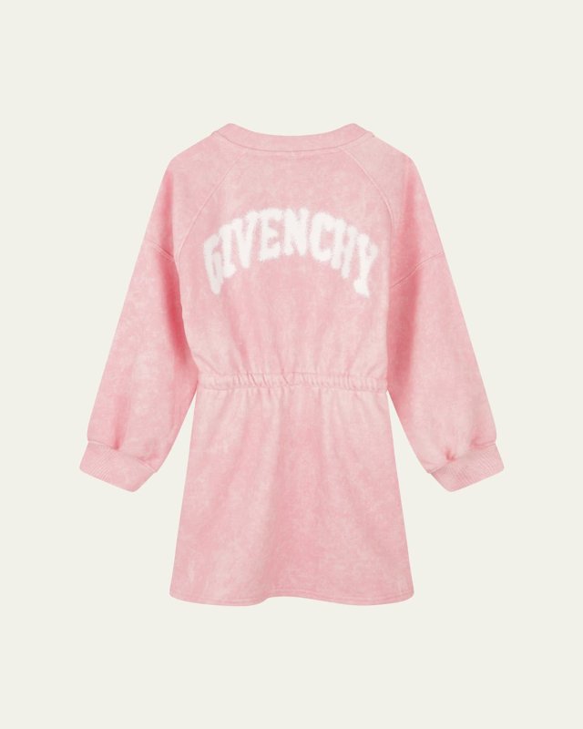 Girl's 4G-Print Fleece Dress, Size 4-6