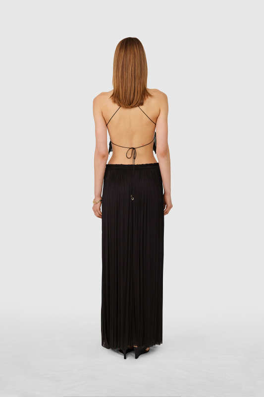 HANNE BLOCH BLACK STRING SILK TOP