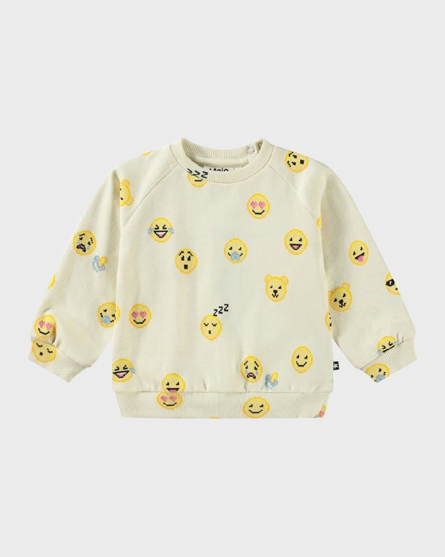 Boy's Disc Emoticon-Inspired Sweatshirt, Size Newborn-4