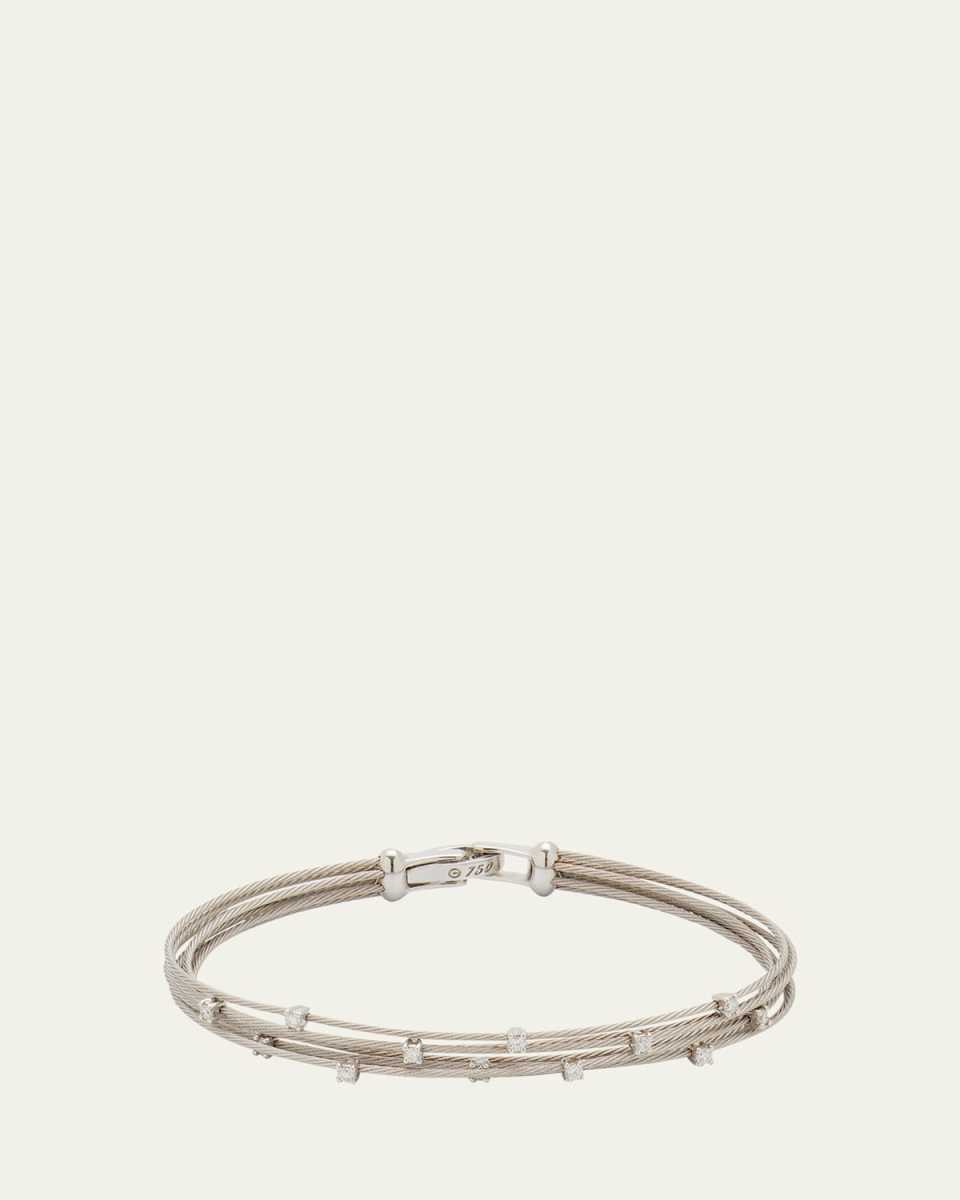 Seven-Strand Cable Wire Bracelet with Diamonds