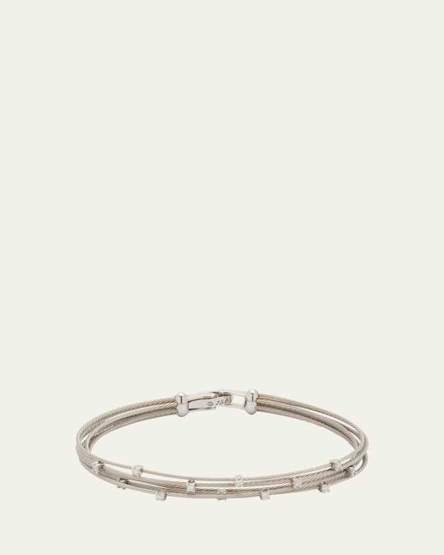Seven-Strand Cable Wire Bracelet with Diamonds