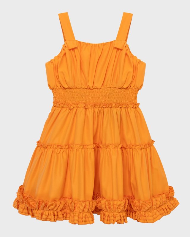 Girl's Ruched Woven Dress, Size 2-6
