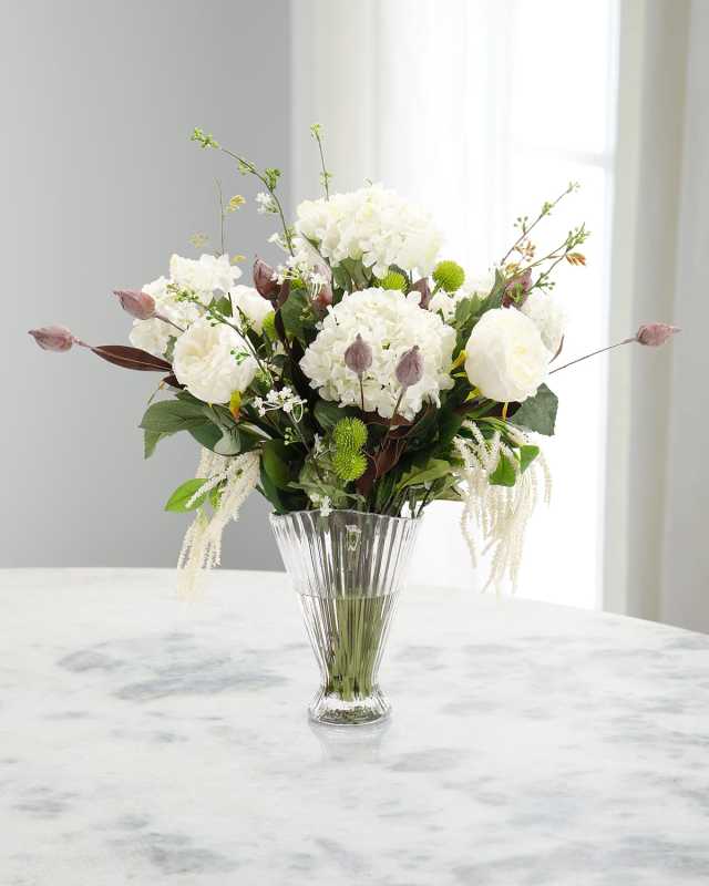 Moon Shadows 23" Faux Floral Arrangement in Glass Vase