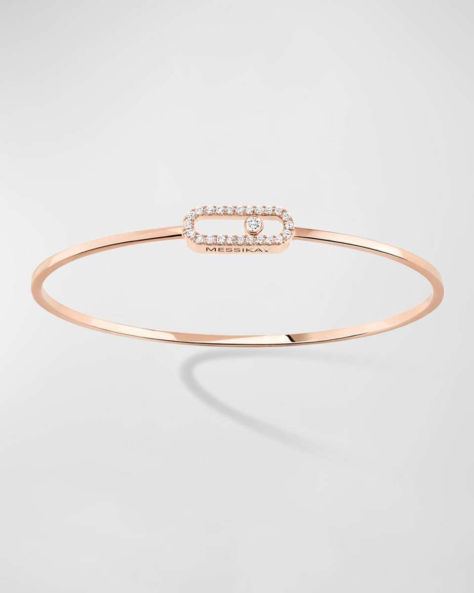 MOVE UNO 18K PINK GOLD FLEX DIAMOND PAVE BRACELET