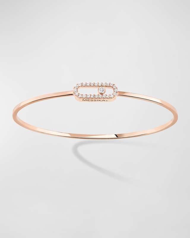 MOVE UNO 18K PINK GOLD FLEX DIAMOND PAVE BRACELET
