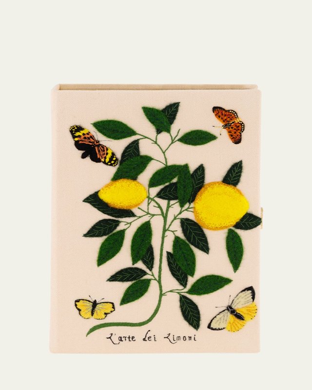 Small Lemons and Butterflies Book Clutch Bag