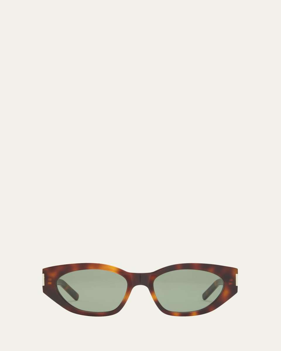 Monochrome Acetate & Metal Cat-Eye Sunglasses