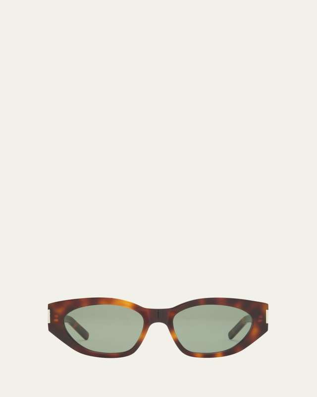 Monochrome Acetate & Metal Cat-Eye Sunglasses