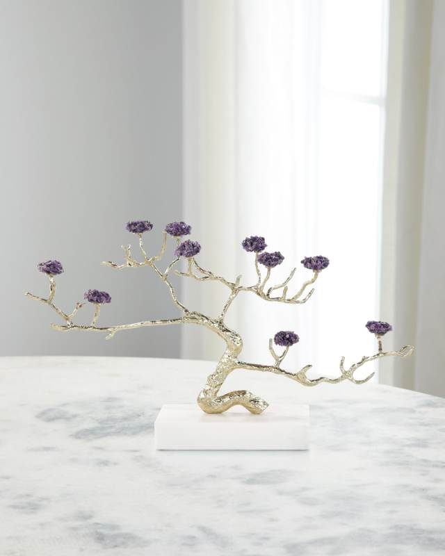 Crystal Canopy Sculpture on Marble Base