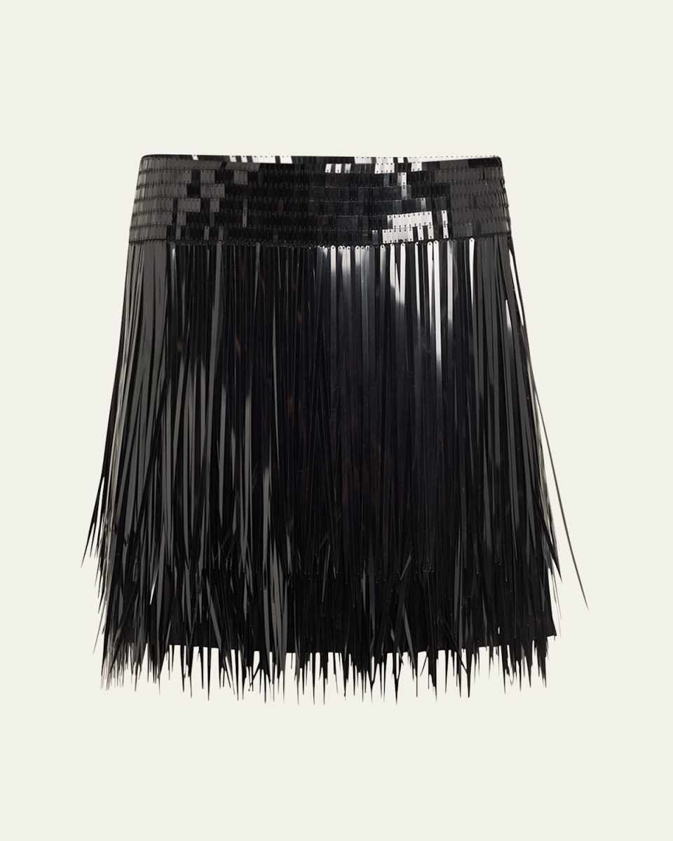 Sequined Fringe Mini Skirt