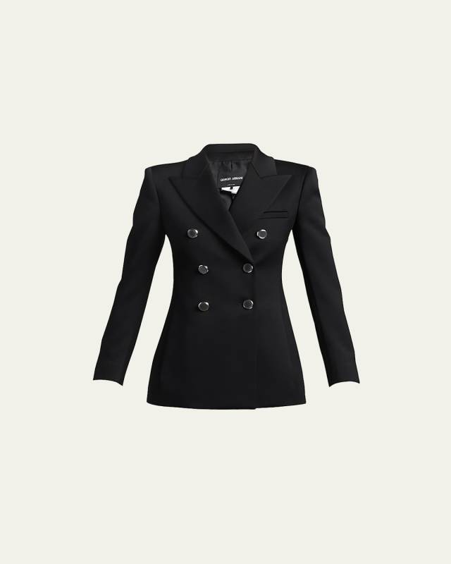 Lana Double-Breasted Fluid Wool Jacket