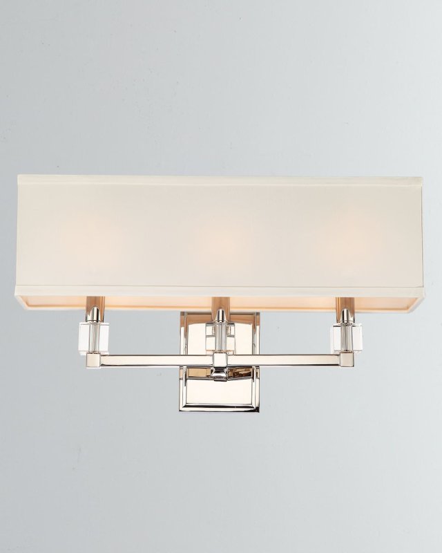 Dixon 3-Light Polished Nickel Sconce with Shade