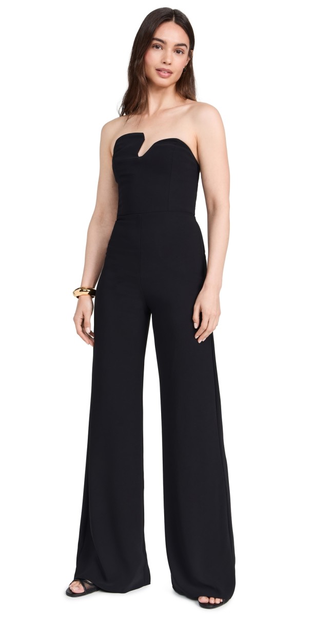 Amanda Uprichard Strapless Puzzle Jumpsuit Black