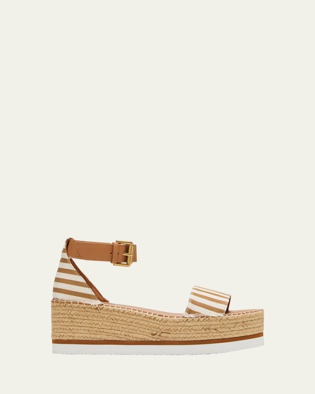 Glyn Stripe Flatform Espadrille Sandals