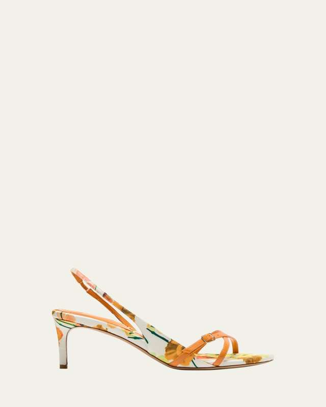 Maia Floral Crisscross Slingback Sandals