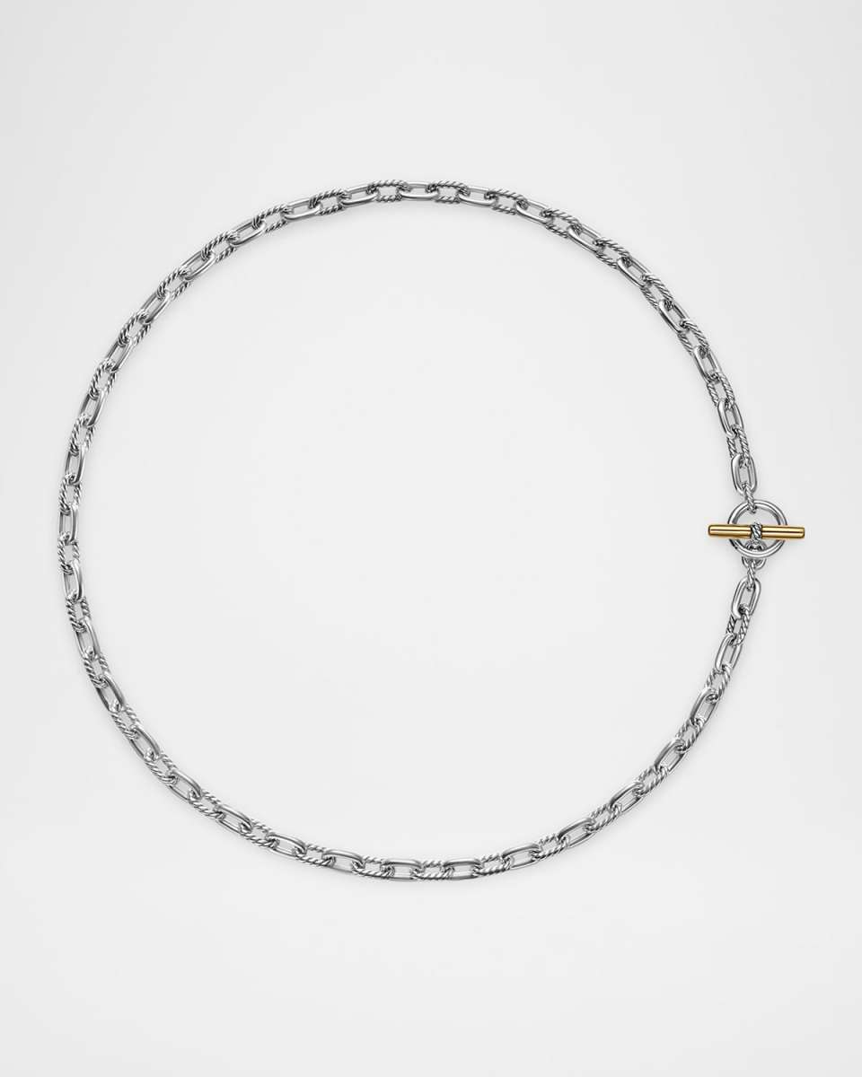 Madison Necklace with Toggle in 18K Gold and Silver, 5.5mm, 16"L