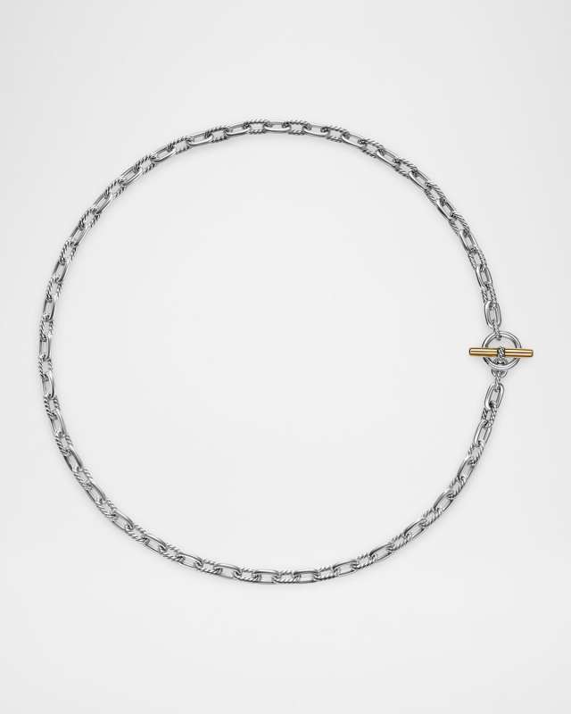 Madison Necklace with Toggle in 18K Gold and Silver, 5.5mm, 16"L