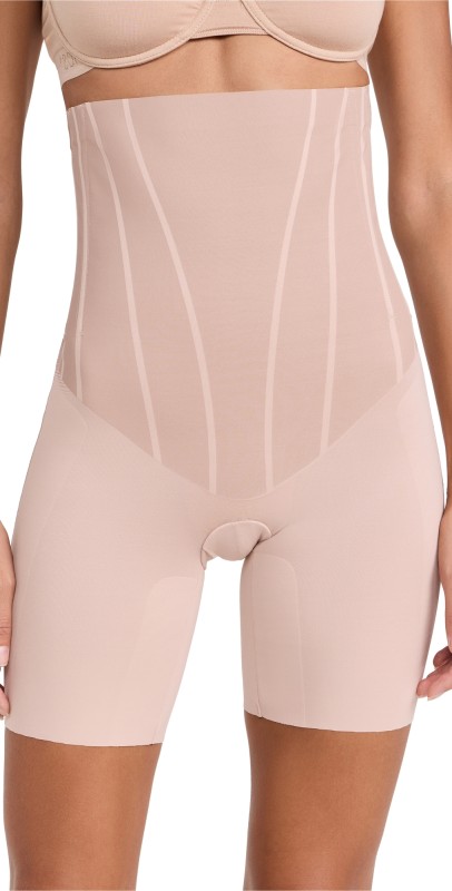 SPANX SPANXsculpt TotalContour High-Waisted Mid-Thigh Short Natural Bronze