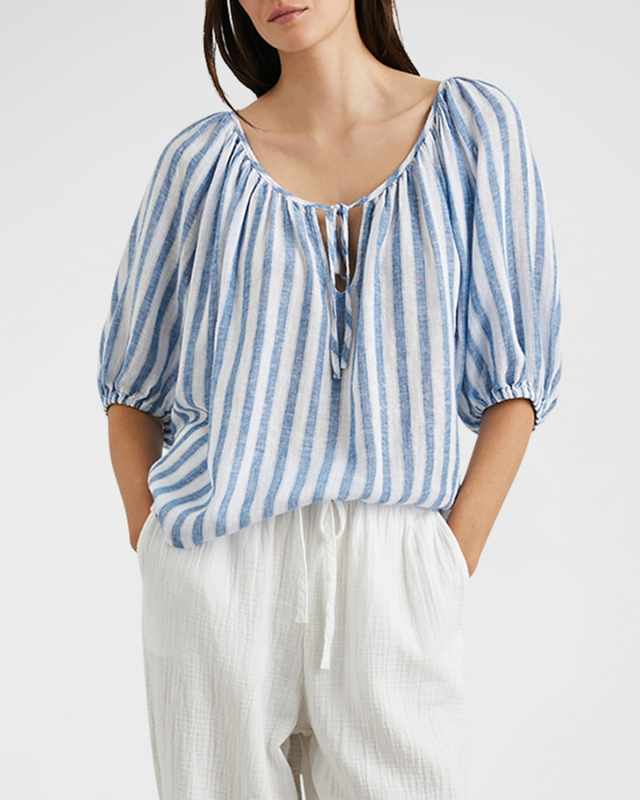Kirstie Striped Linen Blouse