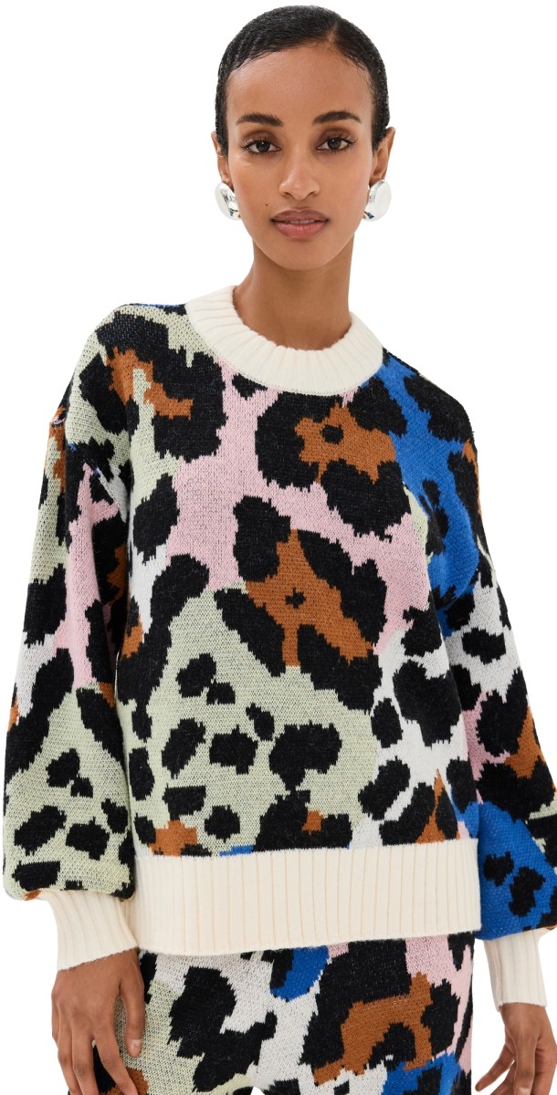 FARM Rio Colorful Leopard Knit Sweater Colorful Leopards