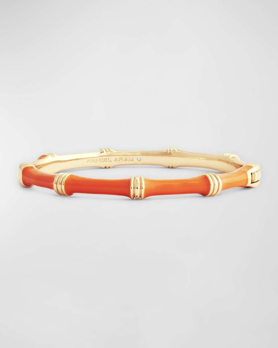 Bamboo Enameled Hinged Bangle