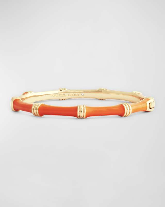 Bamboo Enameled Hinged Bangle
