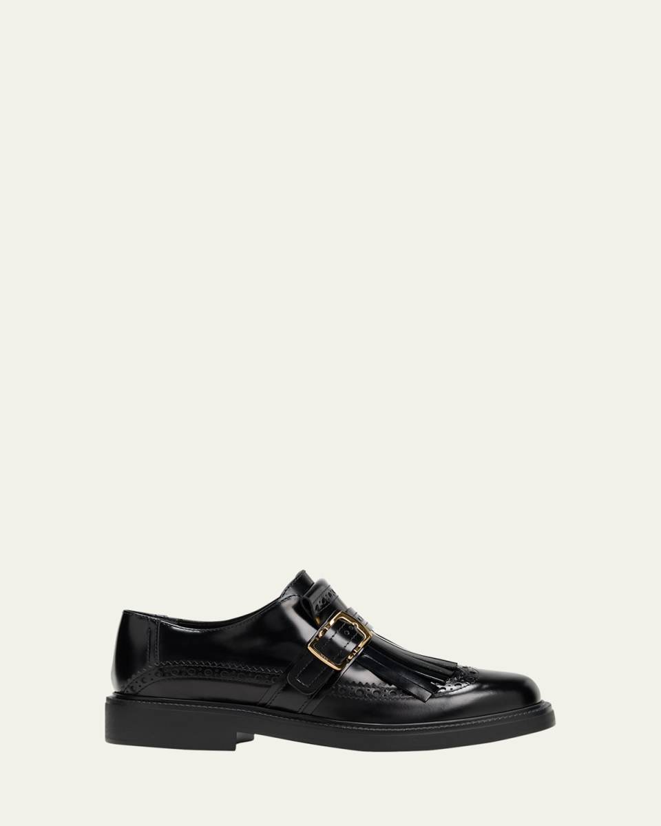 Gomma Leather Kiltie Buckle Oxford Loafers