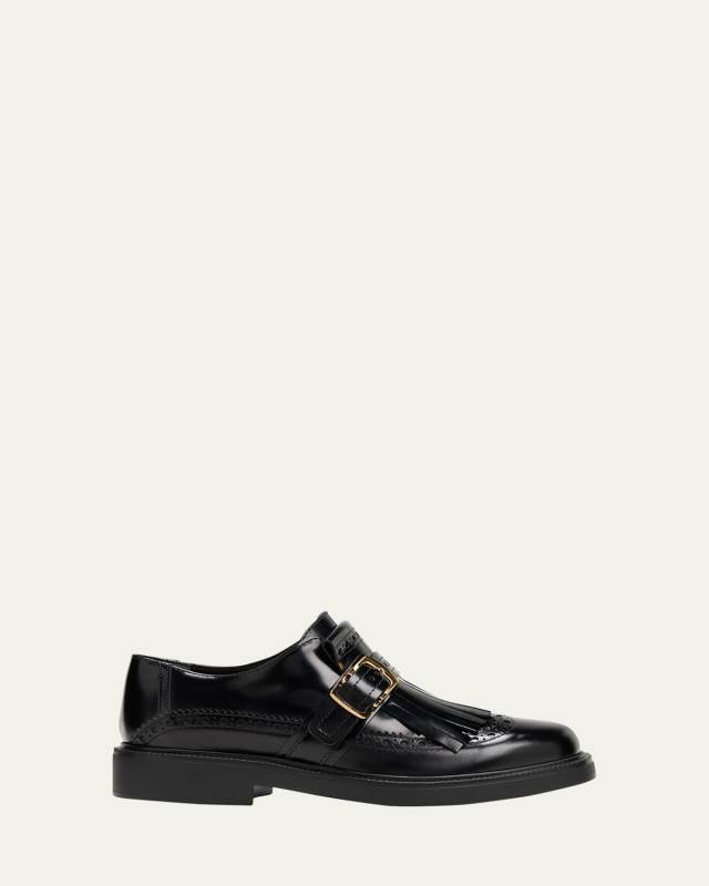 Gomma Leather Kiltie Buckle Oxford Loafers