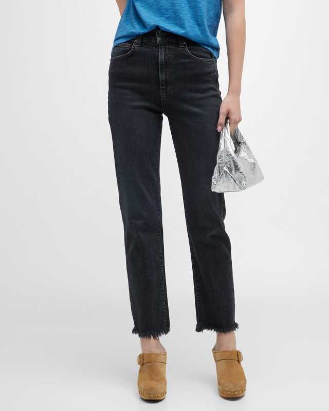 Joey Straight-Leg Frayed Jeans