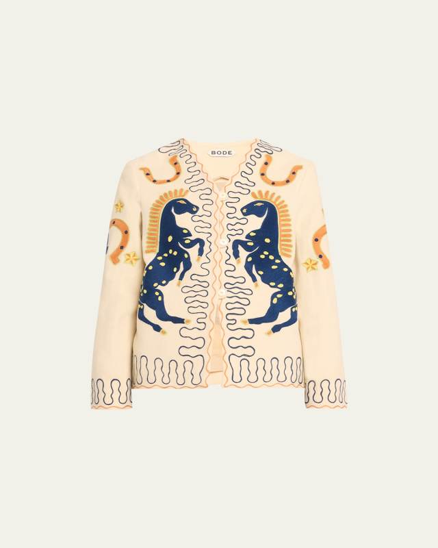Winter Stallion Stitched Wool Jacket