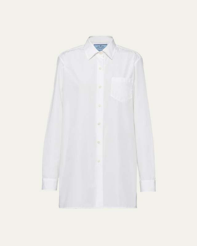 Poplin Button Down Mini Dress