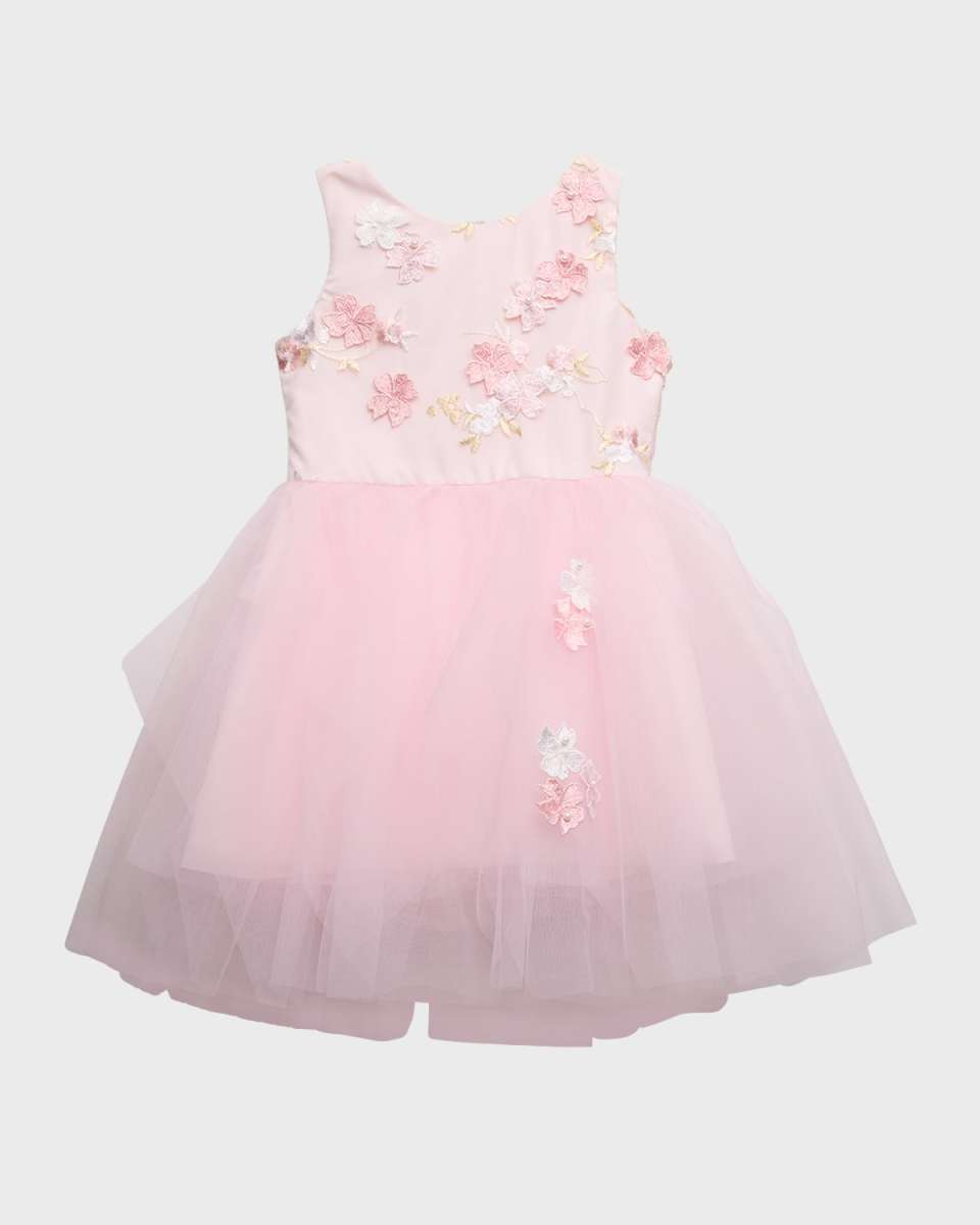 Girl's Sade 3D Floral Dress, Size 4-6