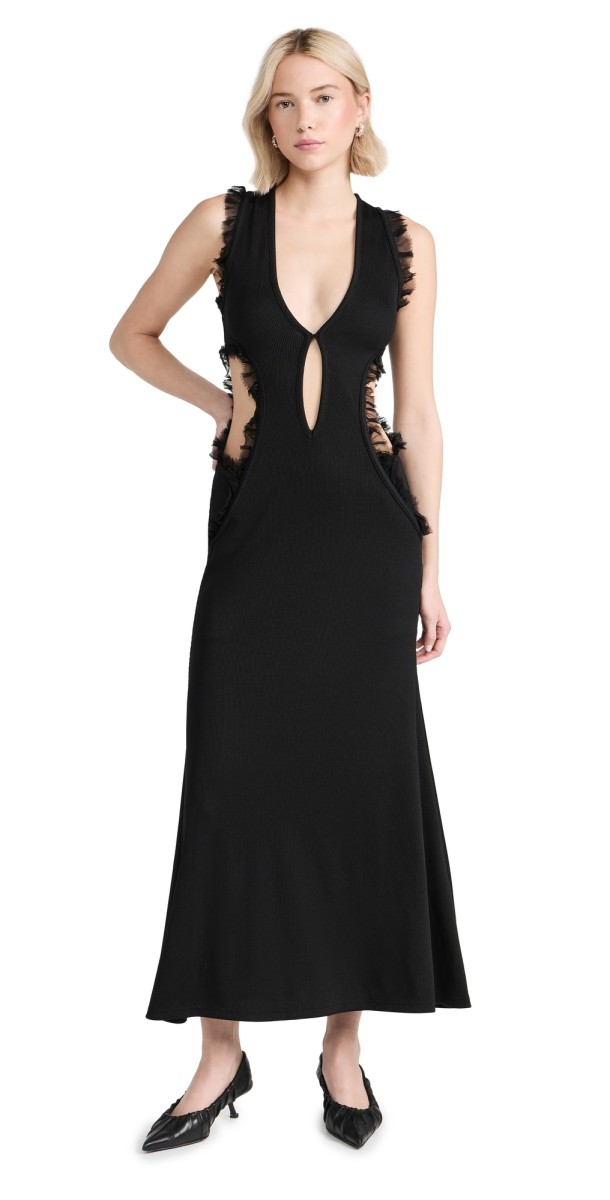 Christopher Esber Carina Plunge Dress Black