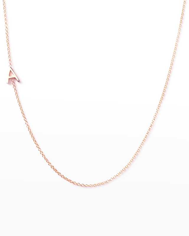 14k Rose Gold Mini Letter Necklace