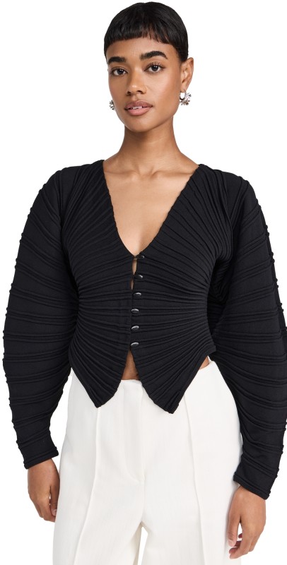 Cult Gaia Blair Knit Cardigan Black