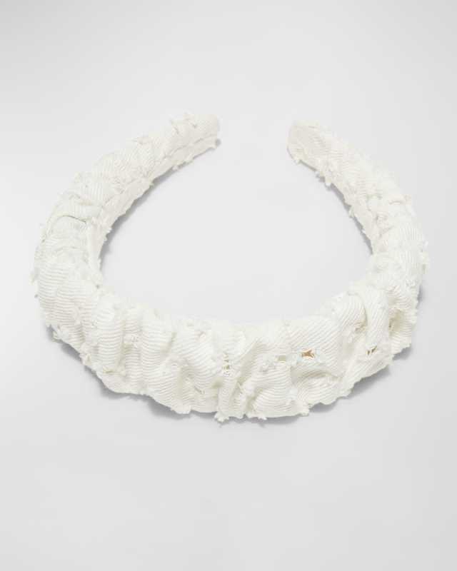 Kelly Ruched Distressed Denim Headband