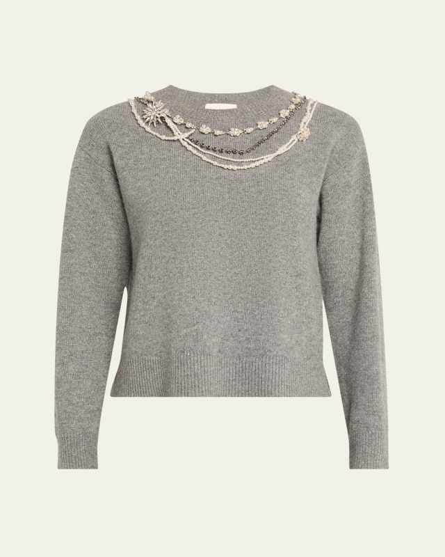 Lilliana Embellished Crewneck Pullov