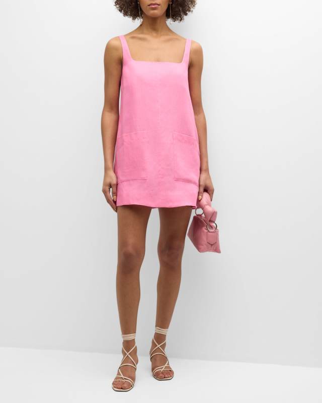 Delphi Organic Linen Sleeveless Mini Shift Dress