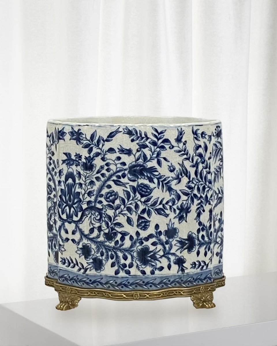 Blue and White High Box