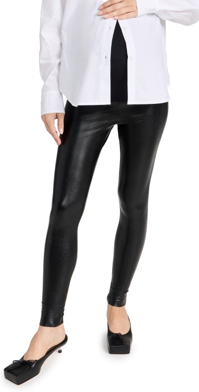 Commando Faux Leather Maternity Leggings Black