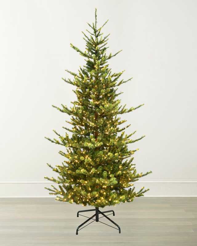 Deluxe Village Mix Pine 9' Slim Pre-Lit Christmas Tree