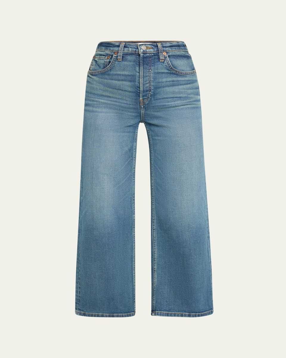 High Rise Wide-Leg Cropped Jeans