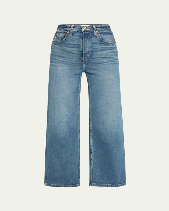 High Rise Wide-Leg Cropped Jeans