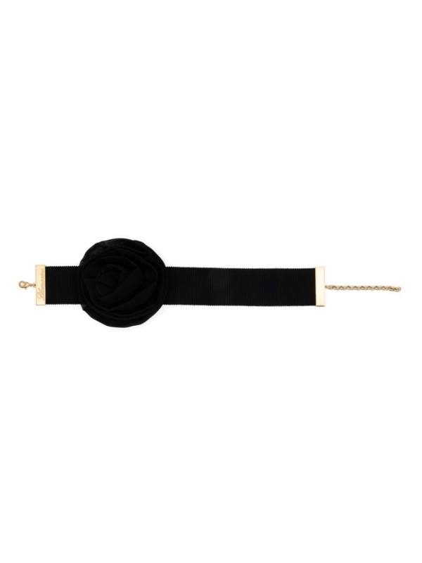 floral-appliqué choker necklace