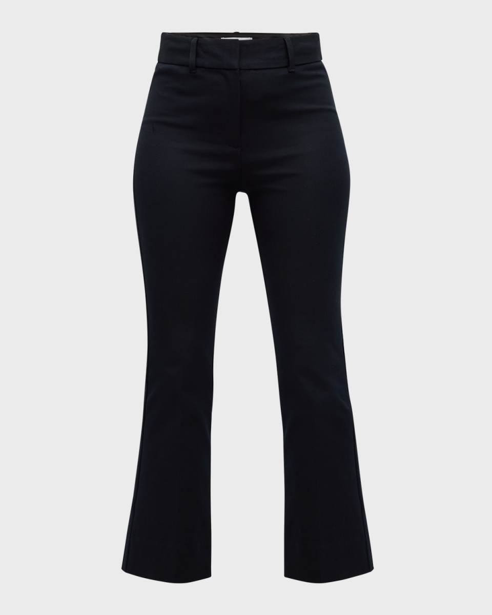 Stretch-Cotton Cropped Flare Trousers
