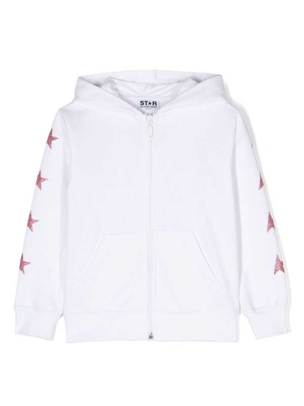 star-print zipped hoodie