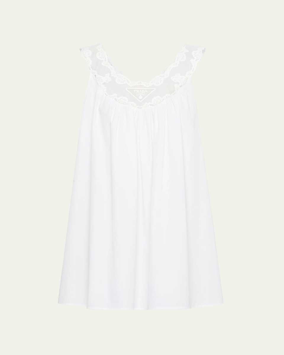 Lace Poplin Mini Dress