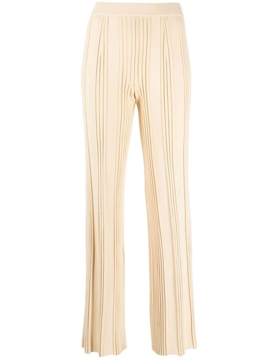 pleated-detail straight-leg trousers