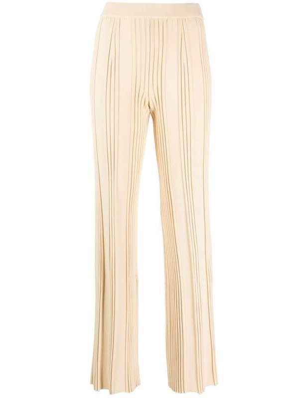 pleated-detail straight-leg trousers