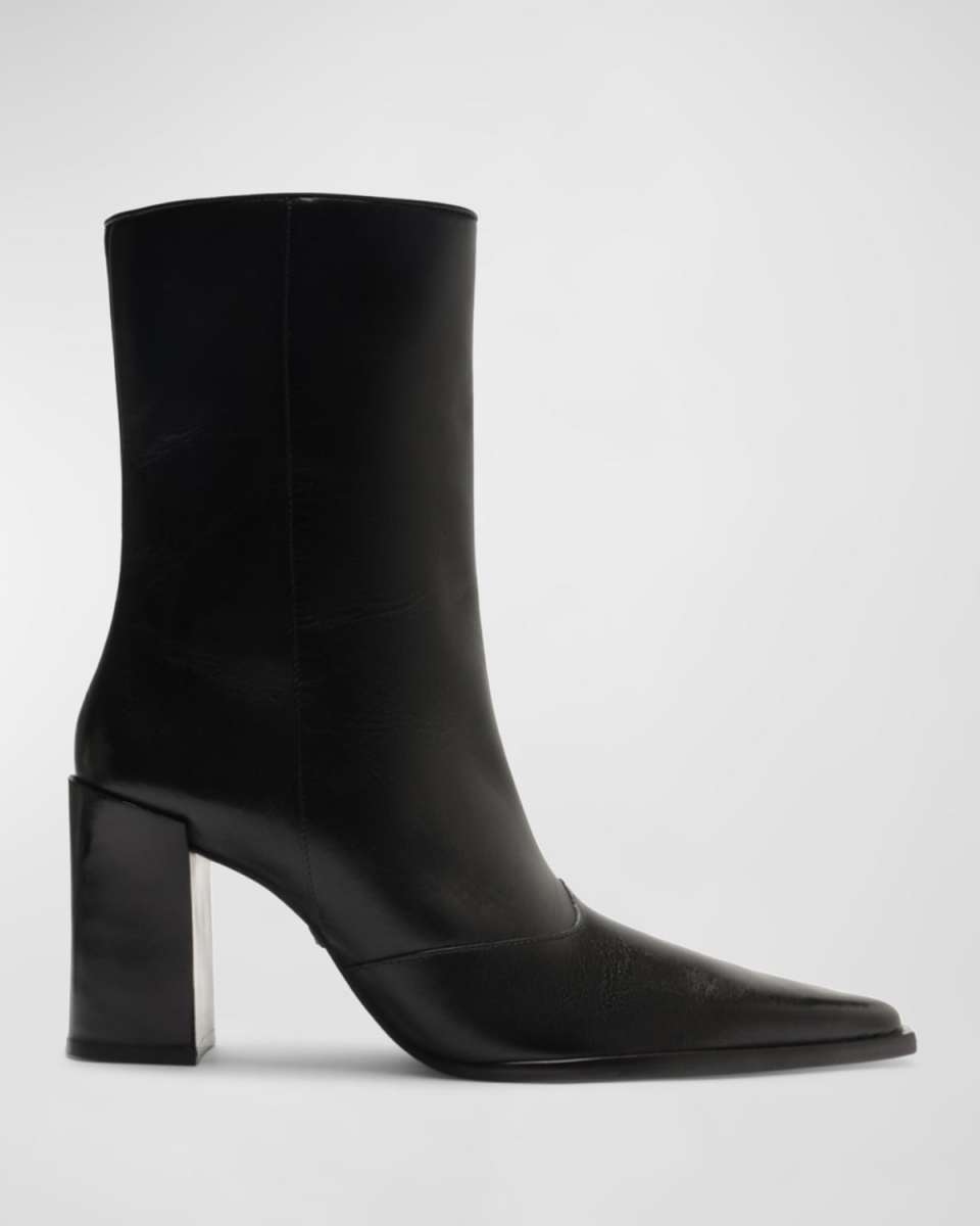 Raffaela Leather Western Ankle Booties